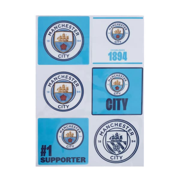 Manchester City FC Multi A4 Car Decal Set White/Sky Blue One Size