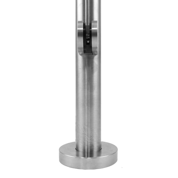 93 cm Ändstolpe Balustrade i Rostfritt Stål För Glasskivor Glasklämmor Inomhus Utomhus Slutstolpe Balkong Räcke Staket Stolpe Glasstaket 17 x 12 x 93