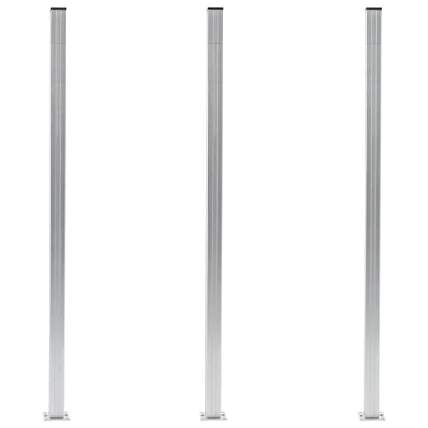 Staketstolpar 3 st aluminium 185 cm