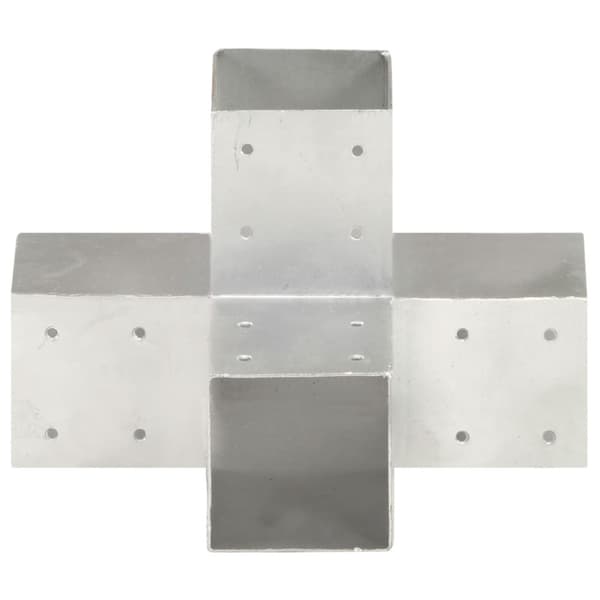 stolpebeslag X-form 4 stk. 91x91 mm galvaniseret metal