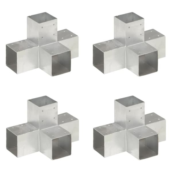 stolpebeslag X-form 4 stk. 91x91 mm galvaniseret metal