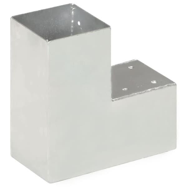 stolpebeslag L-form 4 stk. 91x91 mm galvaniseret metal