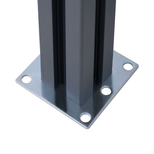 vidaXL hegnspæle 2 stk. 185 cm aluminium mørkegrå -  Hegnspæle