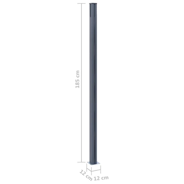 vidaXL hegnspæle 2 stk. 185 cm aluminium mørkegrå -  Hegnspæle