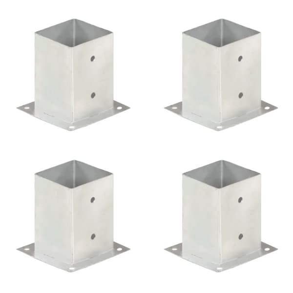 vidaXL stolpefod 4 stk. 101 mm galvaniseret metal -  Hegnspæle