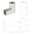 Miniatyrbillede 9 af 9: vidaXL stolpebeslag L-form 4 stk. 71x71 mm galvaniseret metal -  Hegnspæle