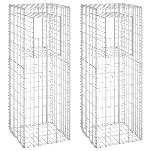 vidaXL gabionkurve 2 stk. 50x50x140 cm jern -  Hegnspæle