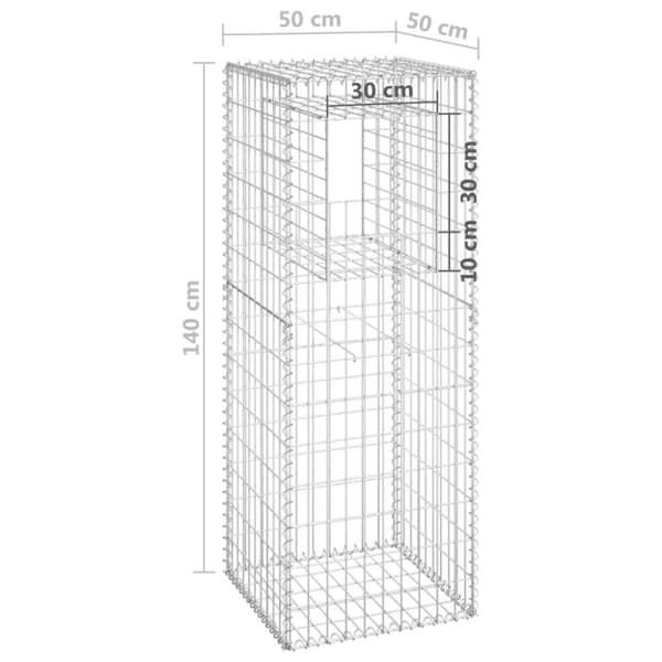 vidaXL gabionkurve 2 stk. 50x50x140 cm jern -  Hegnspæle