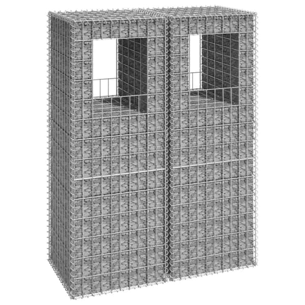 vidaXL gabionkurve 2 stk. 50x50x140 cm jern -  Hegnspæle