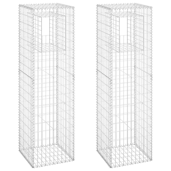 vidaXL Kivikoripylväät 2 kpl 50x50x180 cm rauta -  Aitatolpat