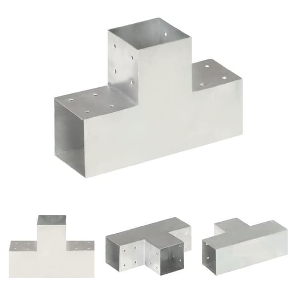 The Living Store Tolppaliitin T-muoto galvanoitu metalli 101x101 mm - Aitatolpat