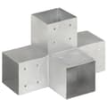 Miniatyrbillede 3 af 9: The Living Store stolpebeslag X-form 4 stk. 101x101 mm galvaniseret metal -  Hegnspæle