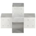Miniatyrbillede 4 af 9: The Living Store stolpebeslag X-form 4 stk. 101x101 mm galvaniseret metal -  Hegnspæle