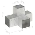 Miniatyrbillede 8 af 9: The Living Store stolpebeslag X-form 4 stk. 101x101 mm galvaniseret metal -  Hegnspæle