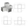 Miniatyrbillede 9 af 9: The Living Store stolpebeslag X-form 4 stk. 101x101 mm galvaniseret metal -  Hegnspæle