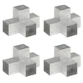 Miniatyrbillede 2 af 9: The Living Store stolpebeslag X-form 4 stk. 101x101 mm galvaniseret metal -  Hegnspæle