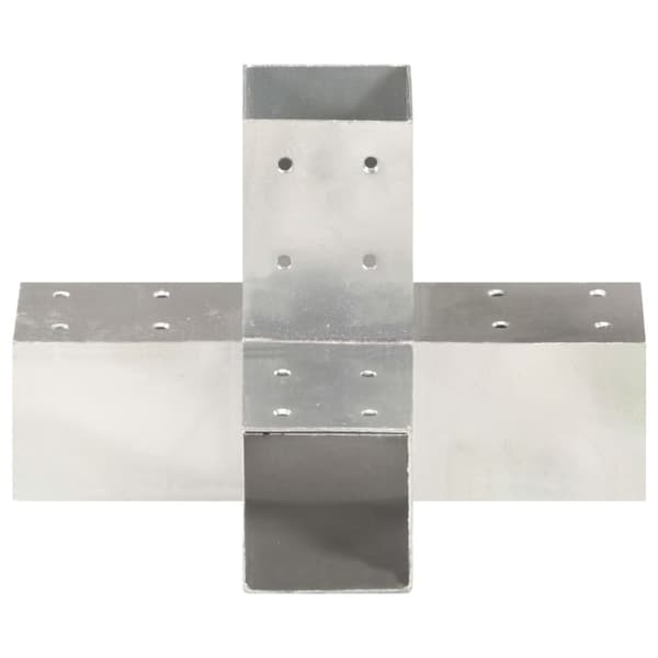 The Living Store Tolppaliittimet 4 kpl X-muoto galvanoitu metalli 71x71 mm - Aitatolpat