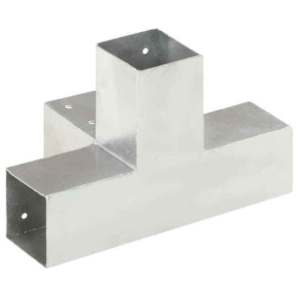 The Living Store Tolppaliittimet 4 kpl X-muoto galvanoitu metalli 71x71 mm - Aitatolpat