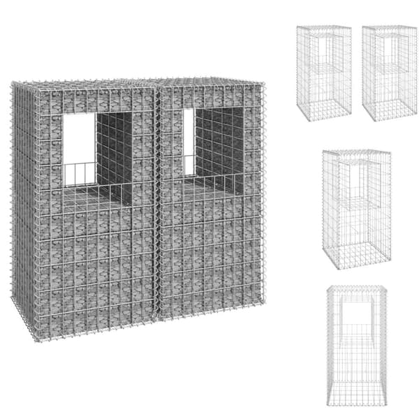 Hegnspæle - Living gabionkurve 2 stk. 50x50x100 cm jern