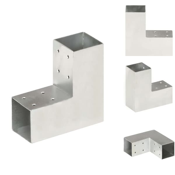 Aitatolpat - Living Tolppaliitin L-muoto galvanoitu metalli 71x71 mm