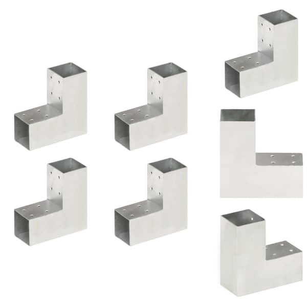 Hegnspæle - Living stolpebeslag L-form 4 stk. 71x71 mm galvaniseret metal