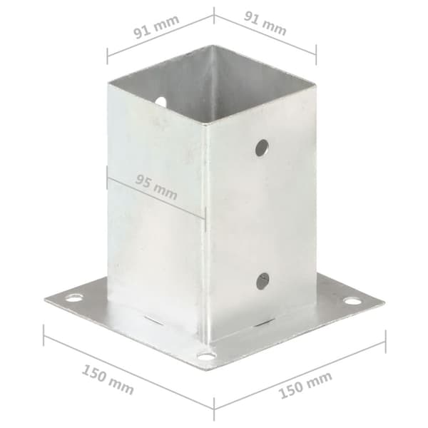 Aitatolpat - Living Aitatolpan jalat 4 kpl galvanoitua metallia 91 mm