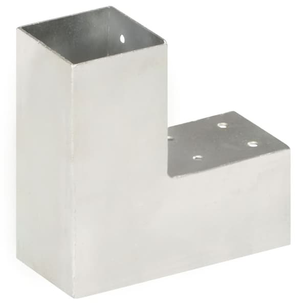 Tolppaliitin L-muoto galvanoitu metalli 71x71 mm - Tolppaliitin - Tolppaliittimet - Home & Living