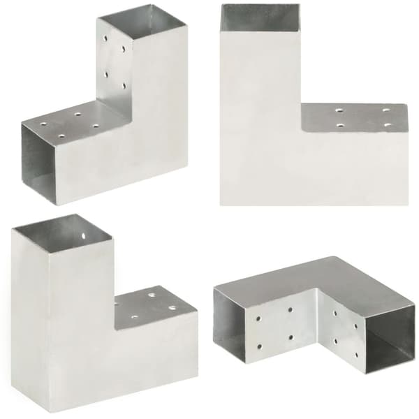 Tolppaliitin L-muoto galvanoitu metalli 71x71 mm - Tolppaliitin - Tolppaliittimet - Home & Living