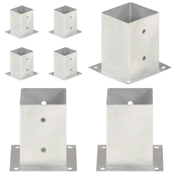 Stolpefod 4 stk. 101 mm galvaniseret metal - Stolpefod - Stolpefødder - Home & Living