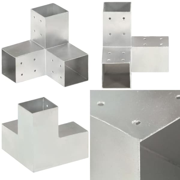 Tolppaliitin Y-muoto galvanoitu metalli 81x81 mm - Tolppaliitin - Tolppaliittimet - Home & Living