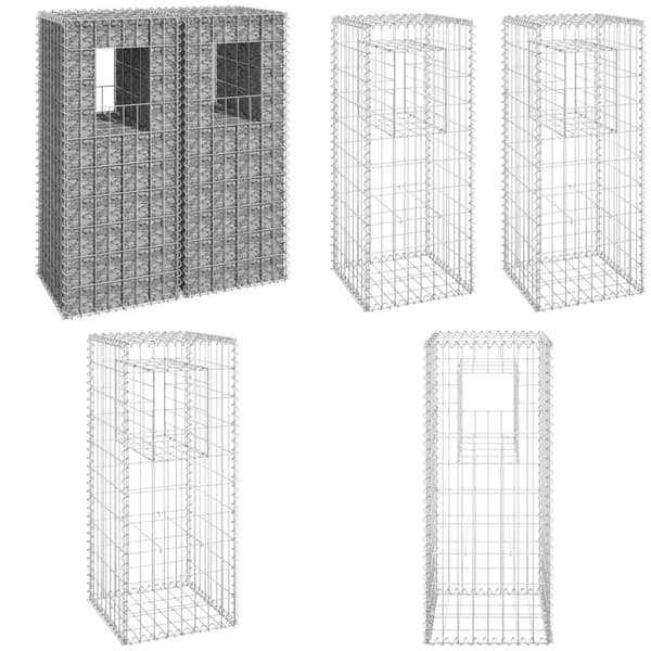 Gabionkurve 2 stk. 40x40x100 cm jern - Gabionkurv - Gabionkurve - Home & Living