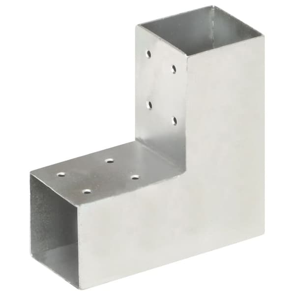 Tolppaliittimet 4 kpl L-muoto galvanoitu metalli 71x71 mm - Tolppaliitin - Tolppaliittimet - Home & Living