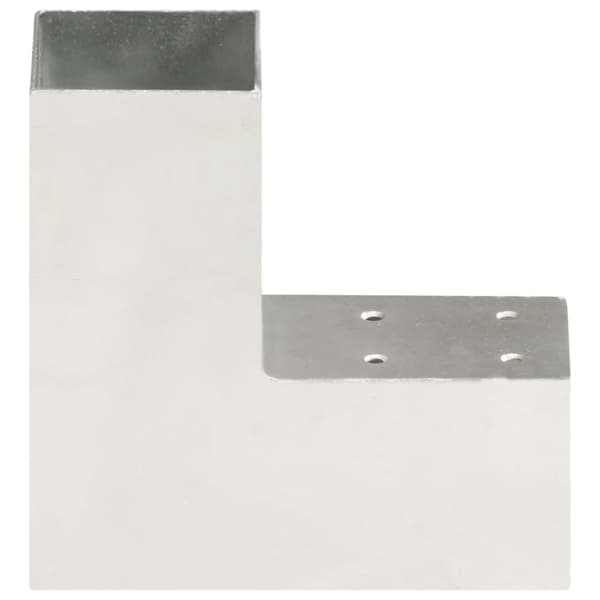 Tolppaliittimet 4 kpl L-muoto galvanoitu metalli 71x71 mm - Tolppaliitin - Tolppaliittimet - Home & Living