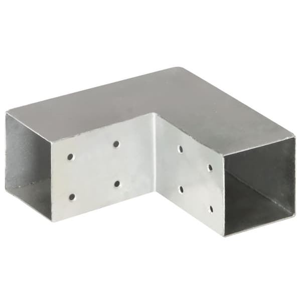 Tolppaliittimet 4 kpl L-muoto galvanoitu metalli 71x71 mm - Tolppaliitin - Tolppaliittimet - Home & Living