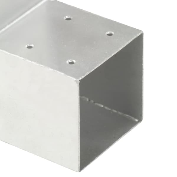 Tolppaliittimet 4 kpl L-muoto galvanoitu metalli 71x71 mm - Tolppaliitin - Tolppaliittimet - Home & Living