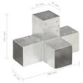 Pikkukuva 8 / 9: Tolppaliittimet 4 kpl X-muoto galvanoitu metalli 91x91 mm - Tolppaliitin - Tolppaliittimet - Home & Living