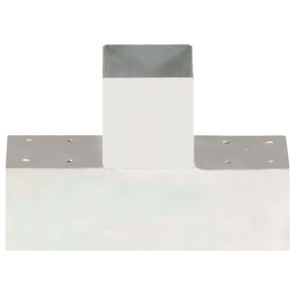 Stolpbeslag 4 st T-form galvaniserad metall 91x91 mm