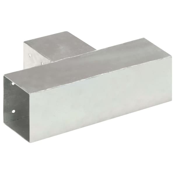 Stolpbeslag 4 st T-form galvaniserad metall 91x91 mm