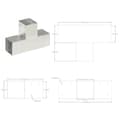 Miniatyrbild 8 av 8: Stolpbeslag 4 st T-form galvaniserad metall 91x91 mm