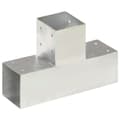 Miniatyrbild 2 av 8: Stolpbeslag 4 st T-form galvaniserad metall 91x91 mm