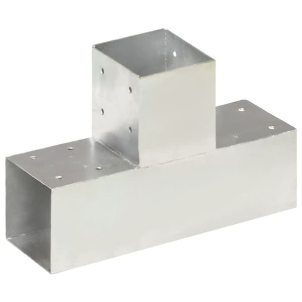Stolpbeslag 4 st T-form galvaniserad metall 91x91 mm