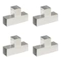 Miniatyrbild 1 av 8: Stolpbeslag 4 st T-form galvaniserad metall 91x91 mm
