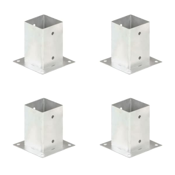 Stolpfot 4 st galvaniserad metall 91 mm