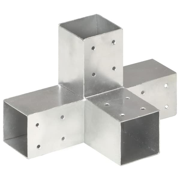 Stolpbeslag X-form galvaniserad metall 71x71 mm