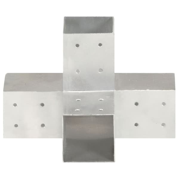 Stolpbeslag X-form galvaniserad metall 81x81 mm