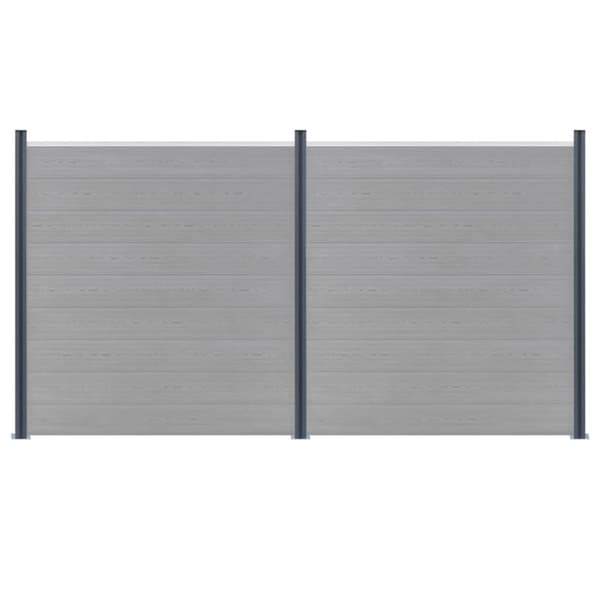 Staketstolpar 3 st mörkgrå 185 cm aluminium