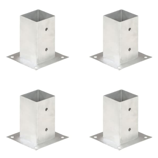 Stolpfot 4 st galvaniserad metall 81 mm