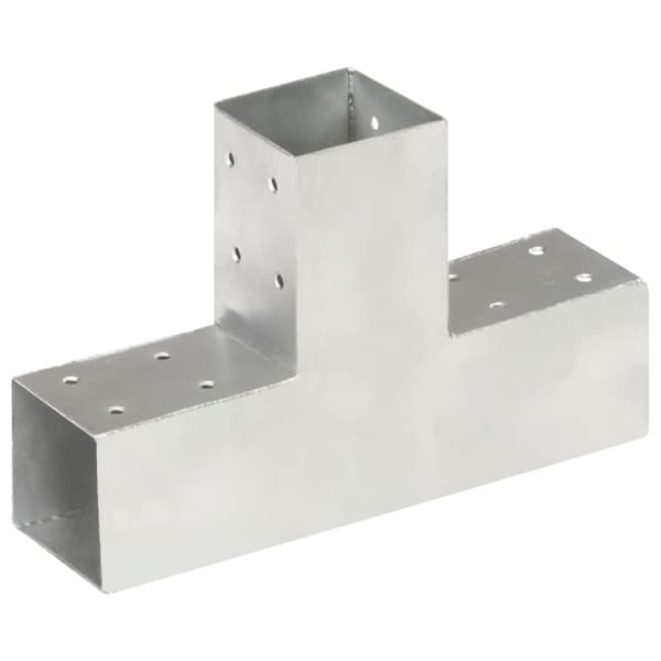 Stolpbeslag 4 st T-form galvaniserad metall 71x71 mm