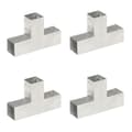 Miniatyrbild 1 av 2: Stolpbeslag 4 st T-form galvaniserad metall 71x71 mm