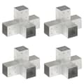 Miniatyrbild 1 av 2: Stolpbeslag 4 st X-form galvaniserad metall 81x81 mm